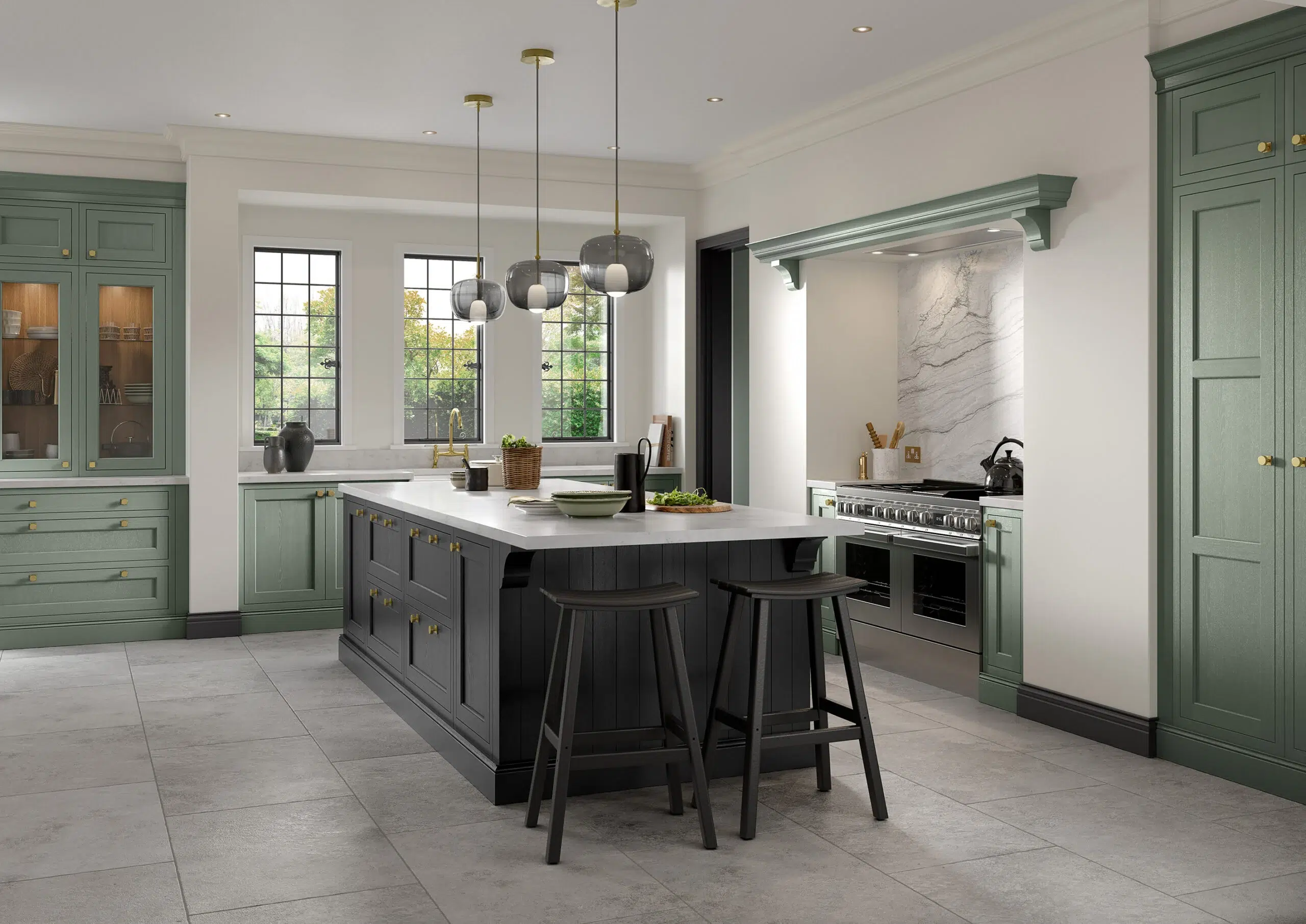 Belgravia in Chalk Blue & Carbon