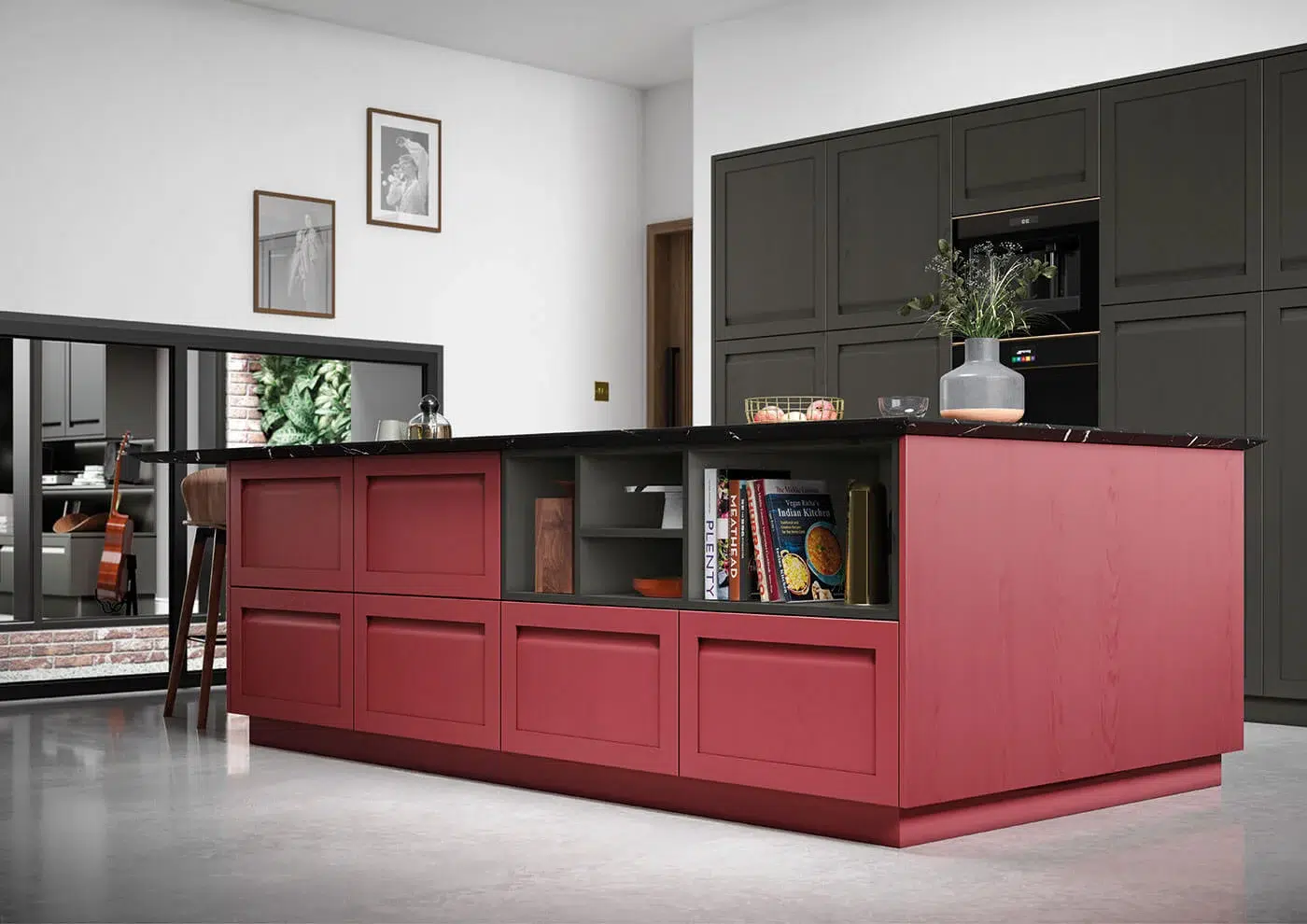 Harborne in Graphite And Vermillion Red