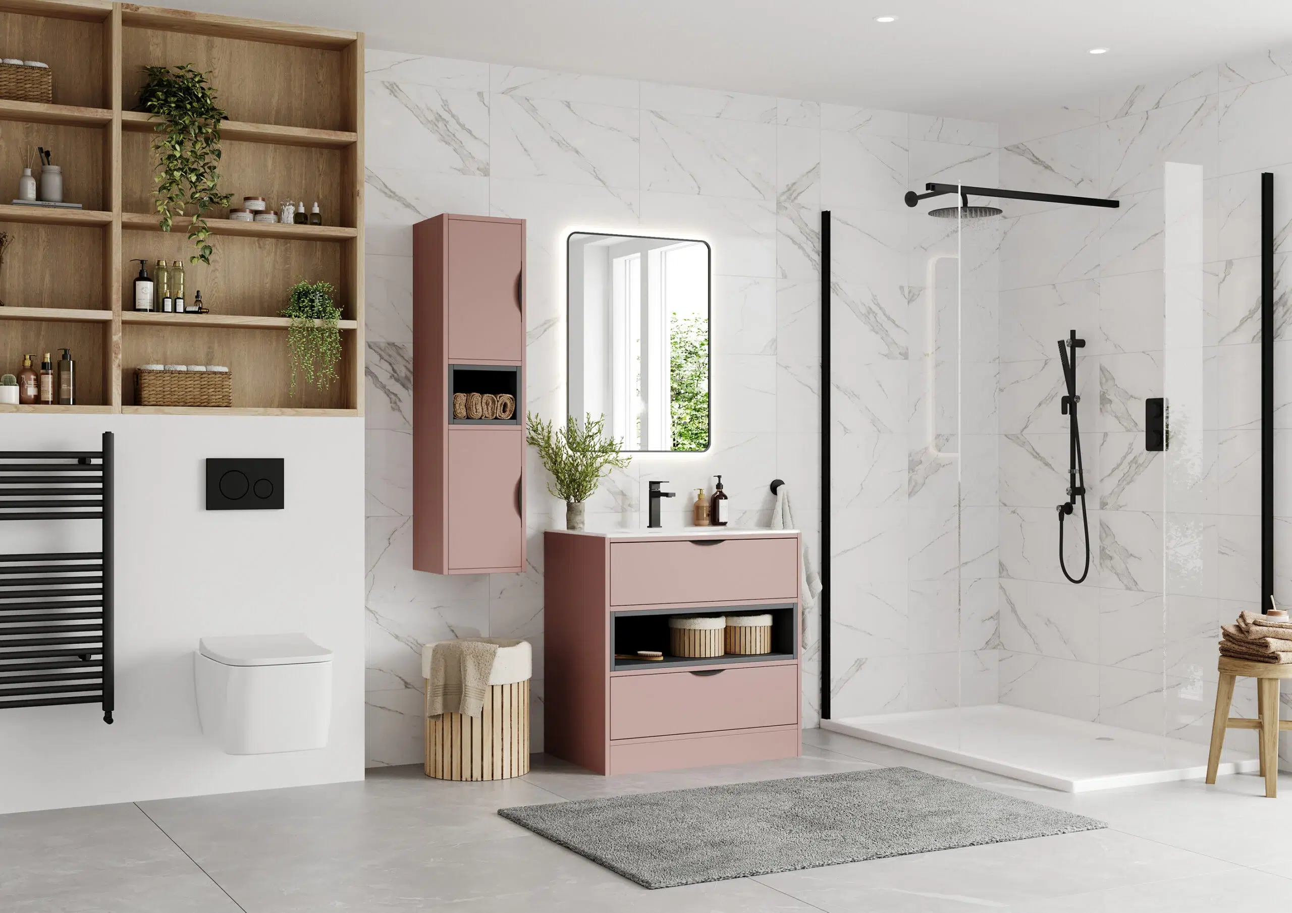 Rialto Floor-Standing in Dusty Pink