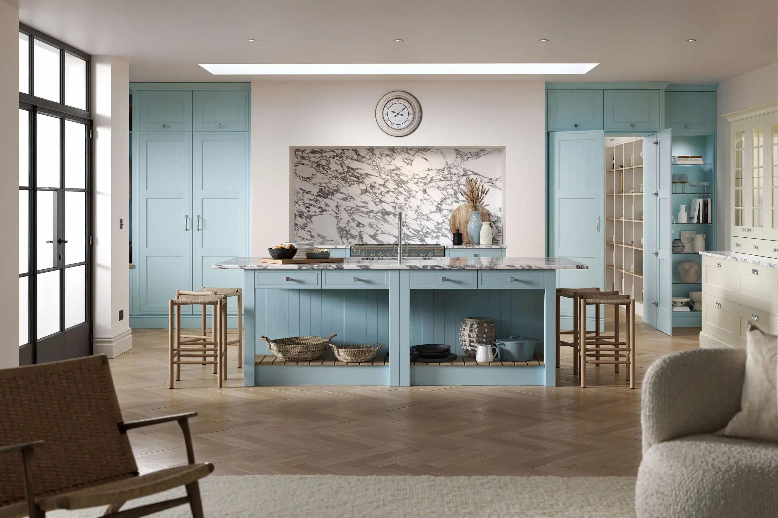 Winslow kitchen in Padstow blue and porcelain