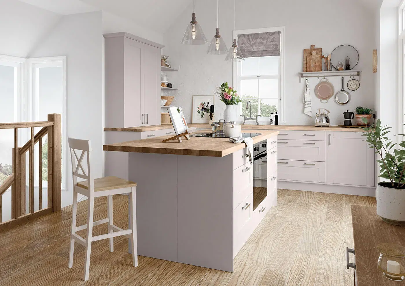 Kensington cashmere shaker kitchen fitted in a 1930s semi